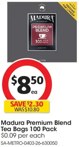 Coles Madura premium blend tea bags offer
