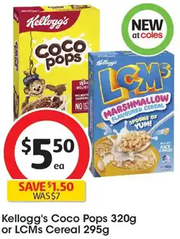 Coles Kellogg's coco pops or lcms cereal offer