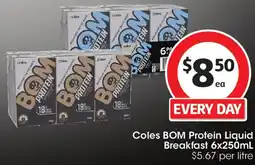Coles Coles bom protein liquid breakfast offer