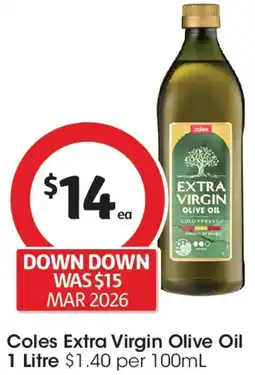 Coles Coles extra virgin olive oil offer