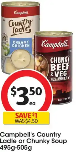 Coles Campbell's country ladle or chunky soup offer