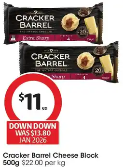 Coles Cracker barrel cheese block offer