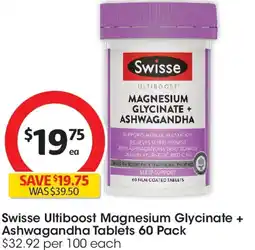 Coles Swisse ultiboost magnesium glycinate + ashwagandha tablets offer