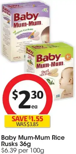 Coles Baby mum-mum rice rusks offer