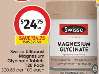 Coles Swisse ultiboost magnesium glycinate tablets offer