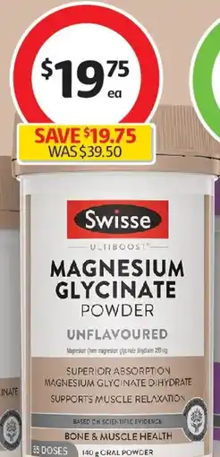 Coles Swisse ultiboost magnesium glycinate powder offer