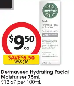Coles Dermaveen hydrating facial moisturiser offer
