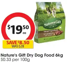 Coles Nature's gift dry dog food offer