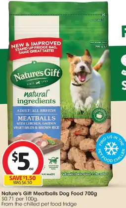 Coles Nature's gift meatballs dog food offer