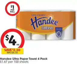 Coles Handee ultra paper towel offer