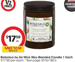 Coles Botanica by air wick wax blended candle offer