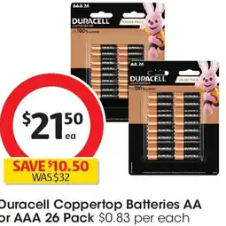 Coles Duracell coppertop batteries offer