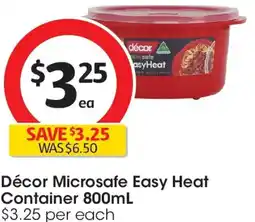 Coles Décor microsafe easy heat container offer