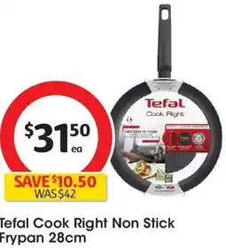 Coles Tefal cook right non stick frypan offer