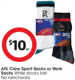 Coles Afl crew sport socks or work socks offer