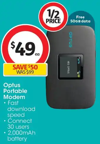 Coles Optus portable modem offer