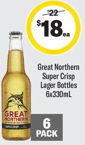 Coles Great northern super crisp lager bottles offer