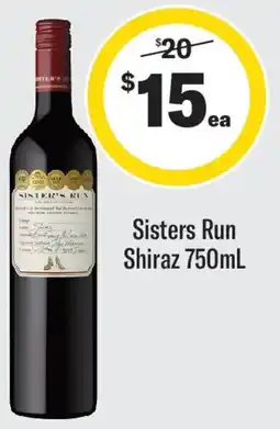 Coles Sisters run shiraz offer