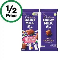 Woolworths Cadbury Dairy Milk, Marvellous Creations or Bubbly Chocolate Blocks 150-190g offer