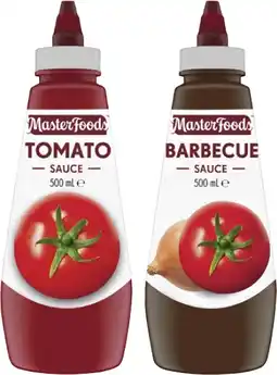 Coles MasterFoods Squeeze Tomato or Barbecue Sauce 475mL-500mL offer