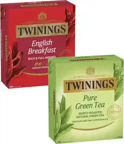 Coles Twinings Tea Bags-100 Pack offer