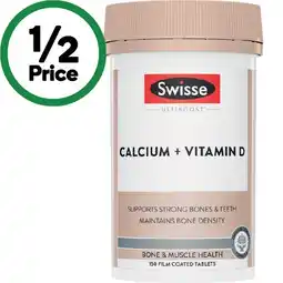 Woolworths Swisse Ultiboost Calcium + Vitamin D Tablets offer