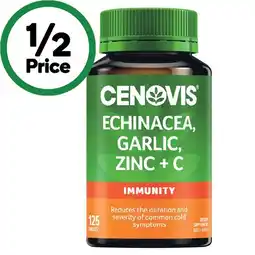 Woolworths Cenovis Echinacea, Garlic, Zinc + C Tablets offer