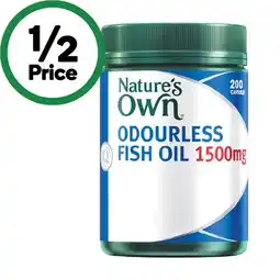 Woolworths Nature’s Own Fish Oil Odourless 1500mg with Omega 200 offer