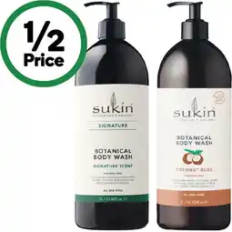 Woolworths Sukin Body Wash Pump offer