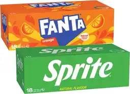 Coles Fanta or Sprite Soft Drink 18x375mL offer