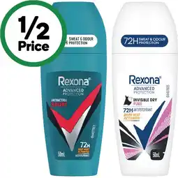 Woolworths Rexona Advanced 72hr Roll On Deodorant offer