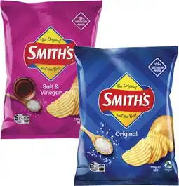 Coles Smith's Crinkle Cut Potato Chips-170g offer