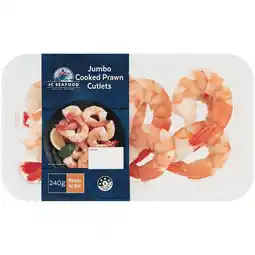 Woolworths JC Seafood Jumbo Cooked Prawn Cutlets offer