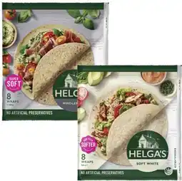 Coles Helga's Wraps 7 Pack 445g or 8 Pack 508g offer