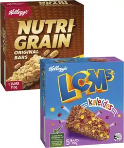 Coles Kellogg's LCMs or Nutri Grain Bars 5 Pack 100g-110g offer