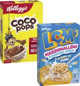Coles Kellogg's Coco Pops 320g or LCMs Cereal 295g offer