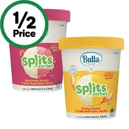 Woolworths Bulla Splits Sorbet Tub offer