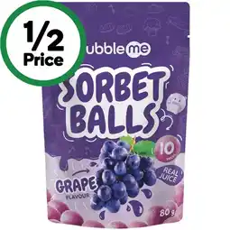 Woolworths bubbleme Sorbet Balls offer