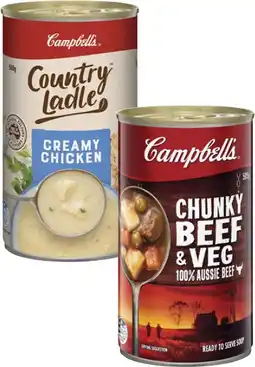 Coles Campbell's Country Ladle or Chunky Soup 495g-505g offer