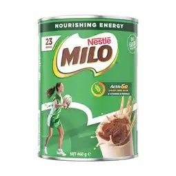 Woolworths Nestlé Milo 460g or Milo Less Sugar 395g offer