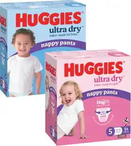 Coles Huggies Ultra Dry Jumbo Nappy Pants-62 Pack offer