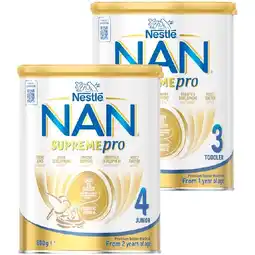 Woolworths Nestlé NAN Supremepro Stage 3 or 4 Toddler Milk Drink 800g offer