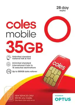 Coles Coles Mobile $30 Prepaid SIM offer