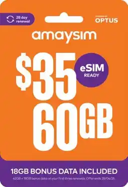 Coles amaysim $35 Starter Pack offer