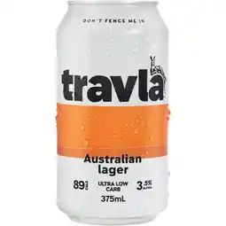 Woolworths Travla Mid Strength Lager Cans offer
