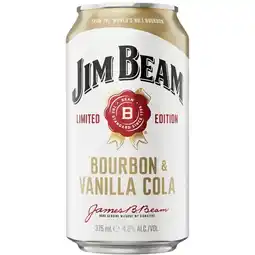 Woolworths Jim Beam White & Vanilla Cola 4.8% Cans offer