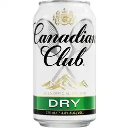 Woolworths Candian Club & Dry Cans offer