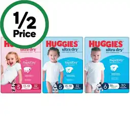 Woolworths Huggies Ultra Dry Nappies-54 offer