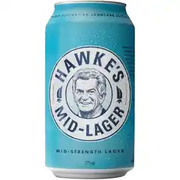 Woolworths Hawkes Mid Lager 3.5% Cans offer