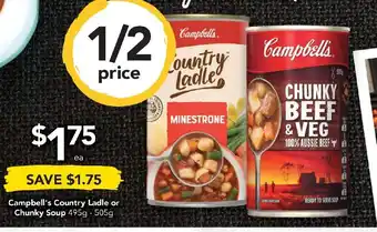 Drakes Campbell's Country Ladle or Chunky Soup 495-505g offer